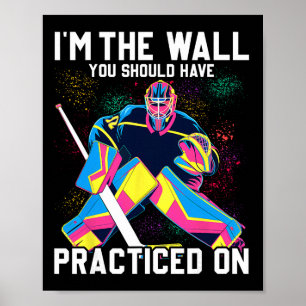 Affiche Gardien de but de hockey sur glace drôle Joueur de