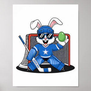 Affiche Gardien de but de hockey sur glace Lapin de Pâques