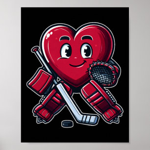 Affiche Gardien de but de hockey sur glace Saint-Valentin