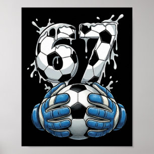 Affiche Gardien de but de soccer pour garçons Drip Number