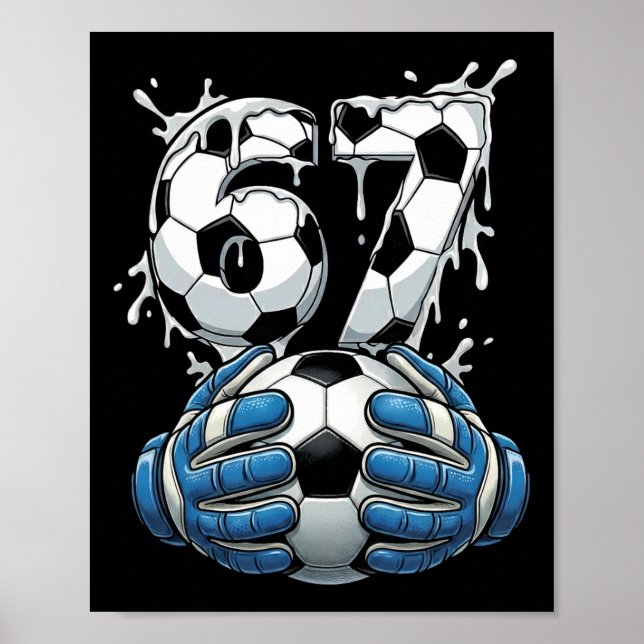 Affiche Gardien de but de soccer pour garçons Drip Number  (Devant)