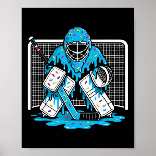 Affiche Gardien de hockey Crème glacée Drip Garçons Hockey