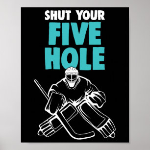 Affiche Gardien de hockey sur glace, fermez votre cinquièm