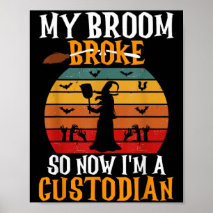 Affiche Gardien de l'école Janitor Retro Vintage Sunset Ha