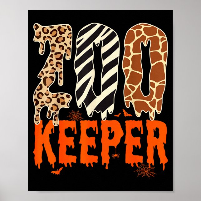 Affiche Gardien de zoo Costume drôle d'Halloween Garde de  (Devant)