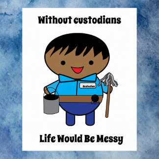 Affiche Gardien Janitor Black Homme Kawaii Funny
