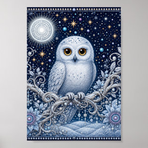Affiche Gardienne de la nuit hivernale – Harfang des neige