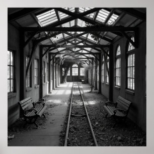 Affiche Gare abandonnée - Charcoal Art