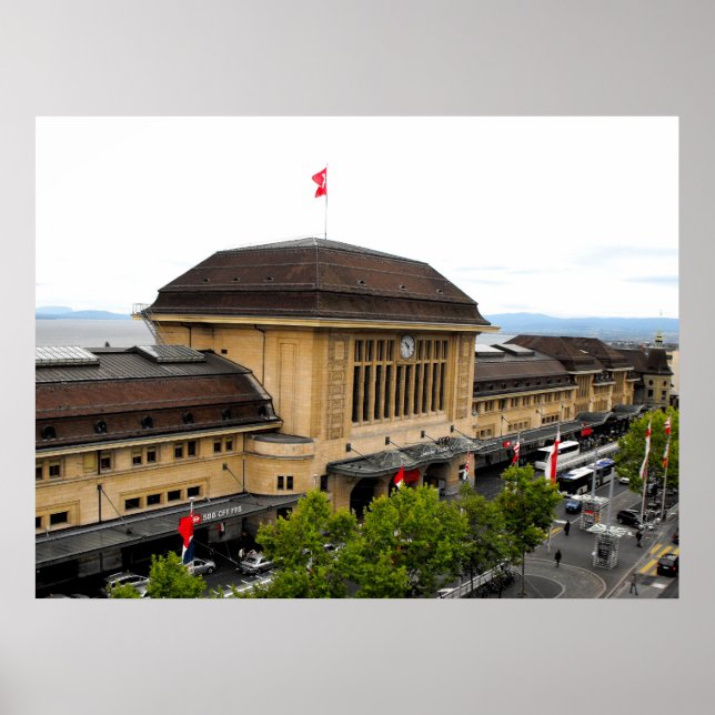 Affiche Gare de Lausanne en Suisse (Devant)