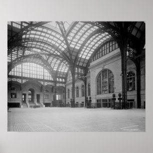 Affiche Gare de Pennsylvanie, salle principale, 1915. Phot