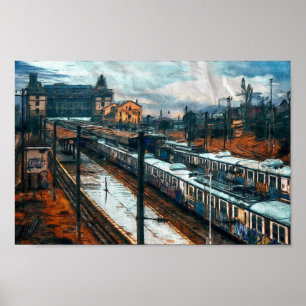 Affiche Gare vintage