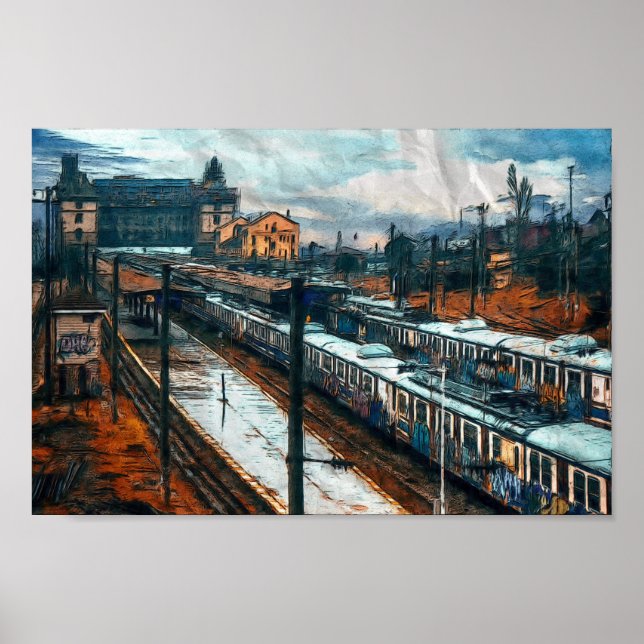 Affiche Gare vintage (Devant)