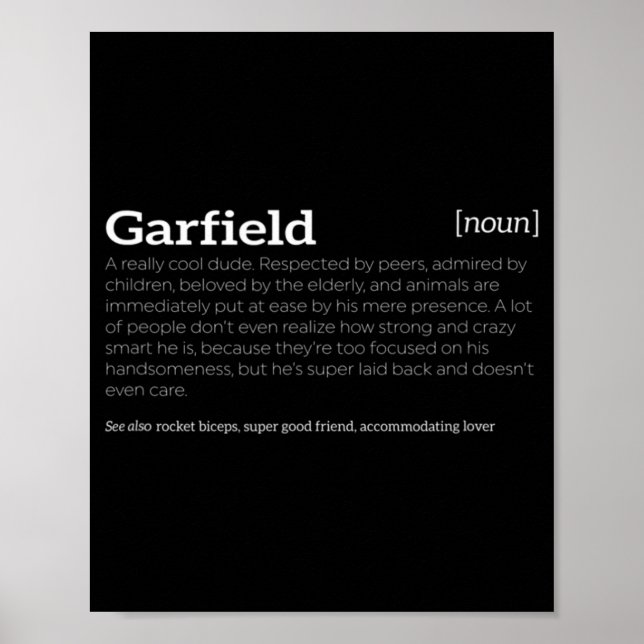 Affiche Garfield est un Cool Dude Fun Compliment (Devant)