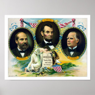 Affiche Garfield, Lincoln, et McKinley -- Dans Memoriam