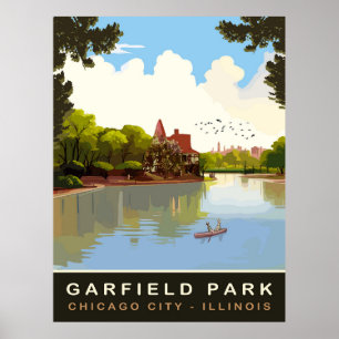 Affiche Garfield Park, Chicago, Illinois, Voyage Ancien
