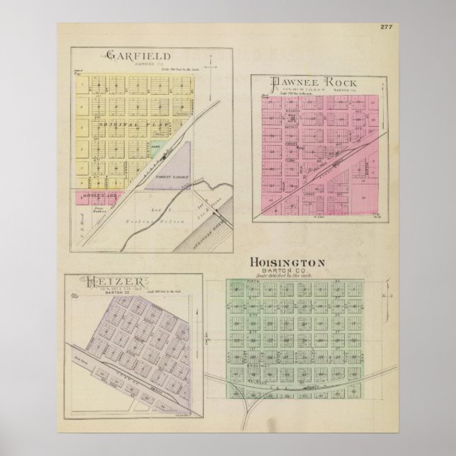 Affiche Garfield, Pawnee Rock, Heizer, Hoisington, Kansas (Devant)