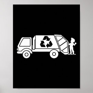 Affiche Garge Camion Recyclage des déchets Collecteur Eart