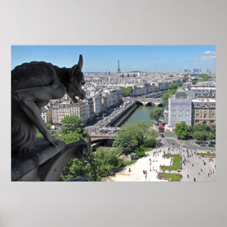 Affiche Gargoyle de Notre-Dame veille sur le Paris