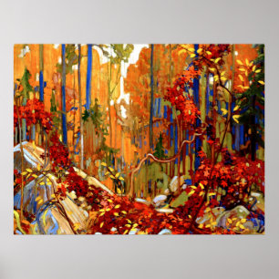Affiche Garland d'automne, peinture colorée,