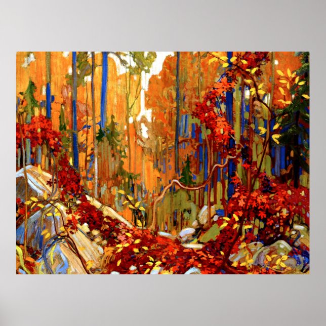 Affiche Garland d'automne, peinture colorée, (Devant)