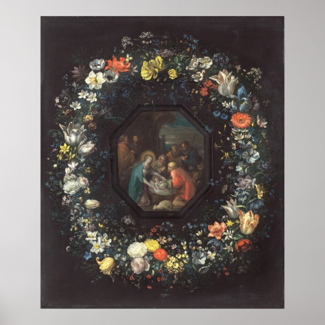 Affiche Garlande de fleurs - Frans Francken Fine Art (Devant)