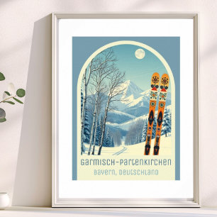 Affiche Garmisch-Partenkirchen Allemagne Deutschland ski
