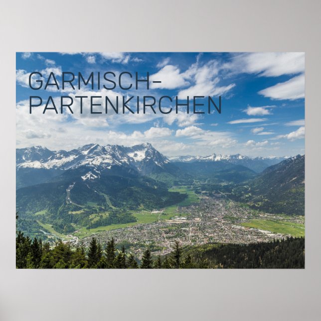 Affiche Garmisch-Partenkirchen Bavaria Alpes Panorama Cade (Devant)