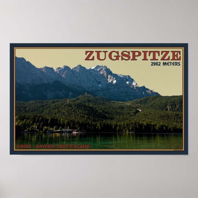 Affiche Garmisch - Zugspitze au-dessus de l'Eibsee (Devant)