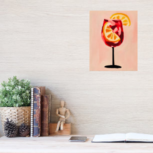 Affiche Garniture orange cocktail italien aquarelle vibran