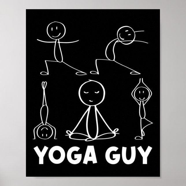 Affiche Gars de yoga type exercice figure bâton (Devant)