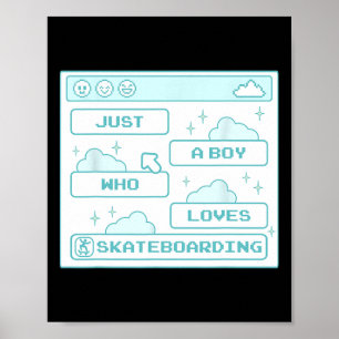 Affiche Gars geek nerd cool gamer pc qui aime le ska