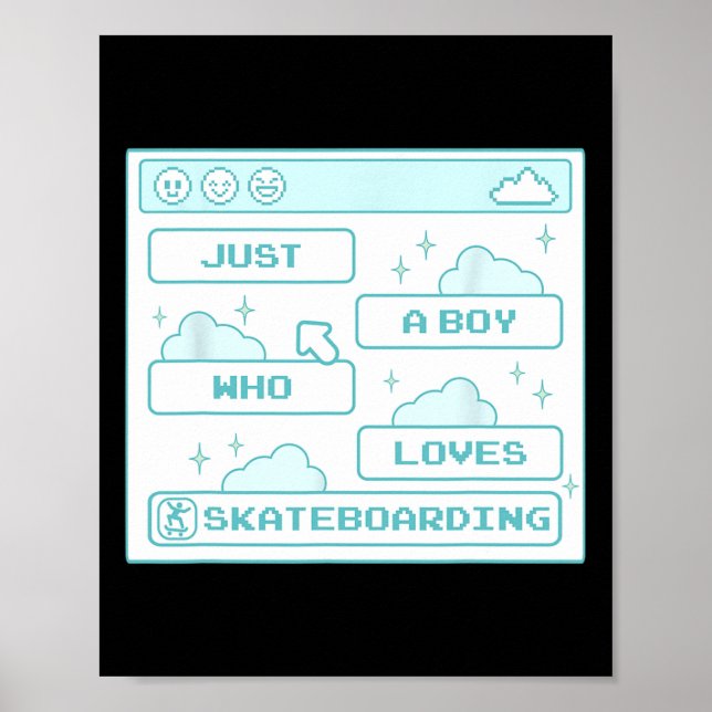 Affiche Gars geek nerd cool gamer pc qui aime le ska (Devant)