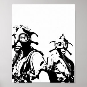 Affiche Gas Masks in Black