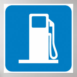 Affiche Gas Station Highway Sign