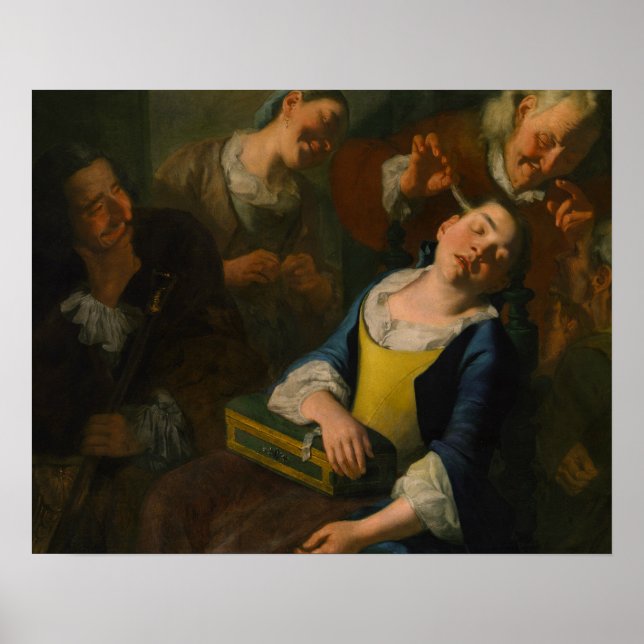 Affiche Gaspare Traversi - Teasing a Sleeping Girl (Devant)