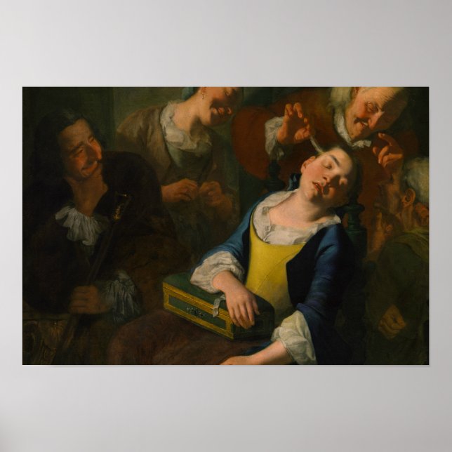Affiche Gaspare Traversi - Teasing a Sleeping Girl (Devant)