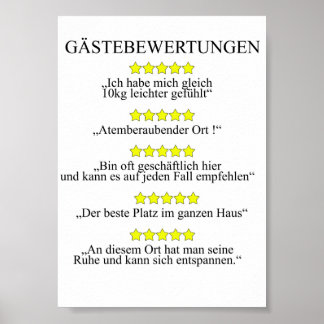 Affiche Gästebwertung WC - Gäste Toilette