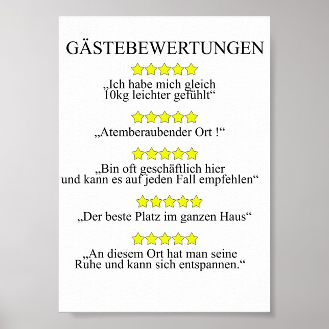 Affiche Gästebwertung WC - Gäste Toilette (Devant)