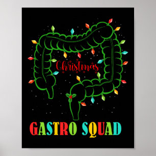 Affiche Gastro Nurse Squad Amusants lumières de Noël Gastr