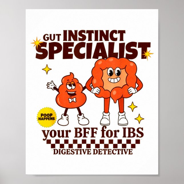 Affiche Gastroentérologue Intestin Rétro Cadeau Ibs Gi Nur (Devant)