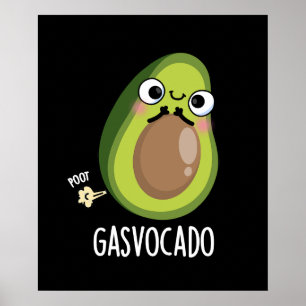 Affiche Gasvocado Drôle Farny Farting Avocado Pun Dark BG