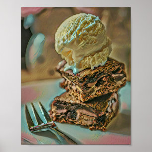 Affiche Gâteau à la crème glacée au chocolat