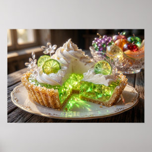 Affiche Gâteau au citron vert clé cristallin brillant Art