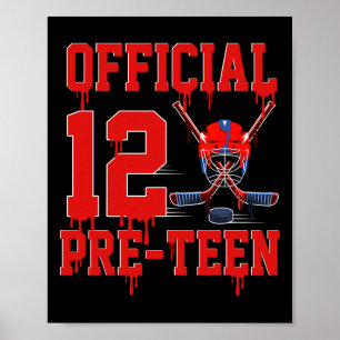 Affiche Gâteau de 12e anniversaire officiel de pré-adolesc