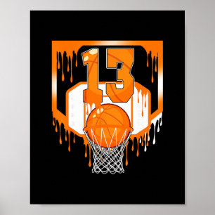 Affiche Gâteau de 13e anniversaire Sketll Drip Glace 13 An