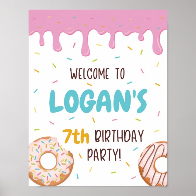 Affiche Gâteau de bienvenue d'anniversaire avec des pépite (Devant)