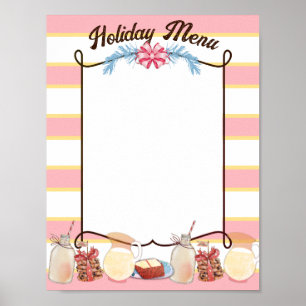 Affiche gâteau de biscuits de Noël lait menu de vente de p