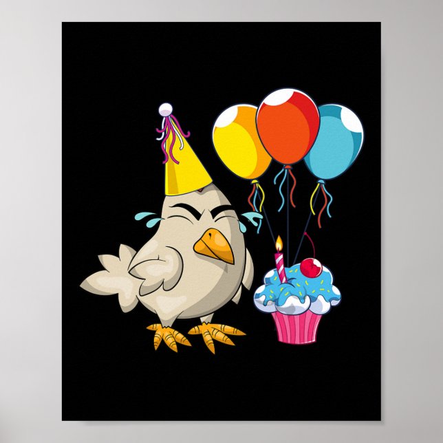 Affiche Gâteau de fête d'anniversaire Cupcake Drôle Ferme  (Devant)