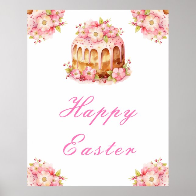 Affiche Gâteau de printemps brunch de Pâques (Devant)