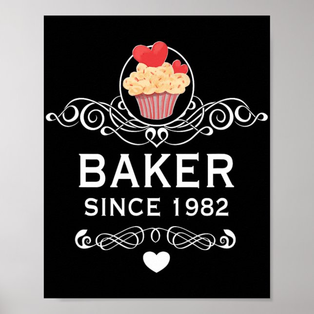 Affiche Gâteau Depuis 1982 Cupcake 42e Anniversaire Fête d (Devant)